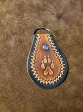 Load image into Gallery viewer, Leather Keyfob Wolf Print
