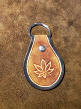 Load image into Gallery viewer, Leather Keyfob Pot Leaf
