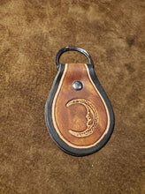 Load image into Gallery viewer, Leather Keyfob Moon
