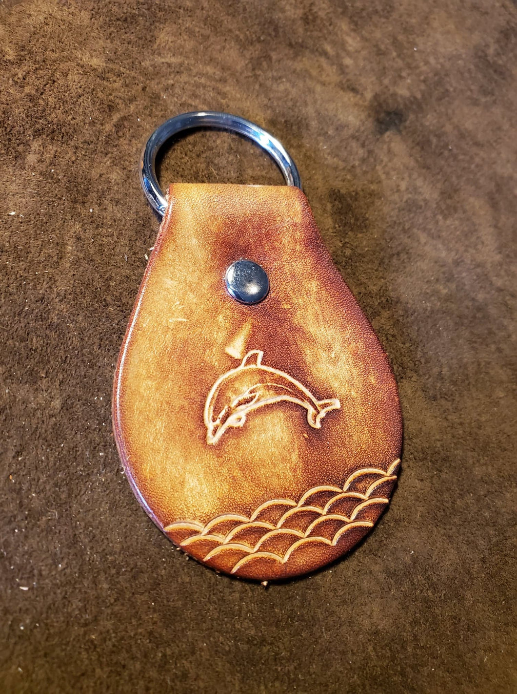 Leather Keyfob Dolphin
