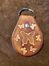 Load image into Gallery viewer, Leather Keyfob Butterfly
